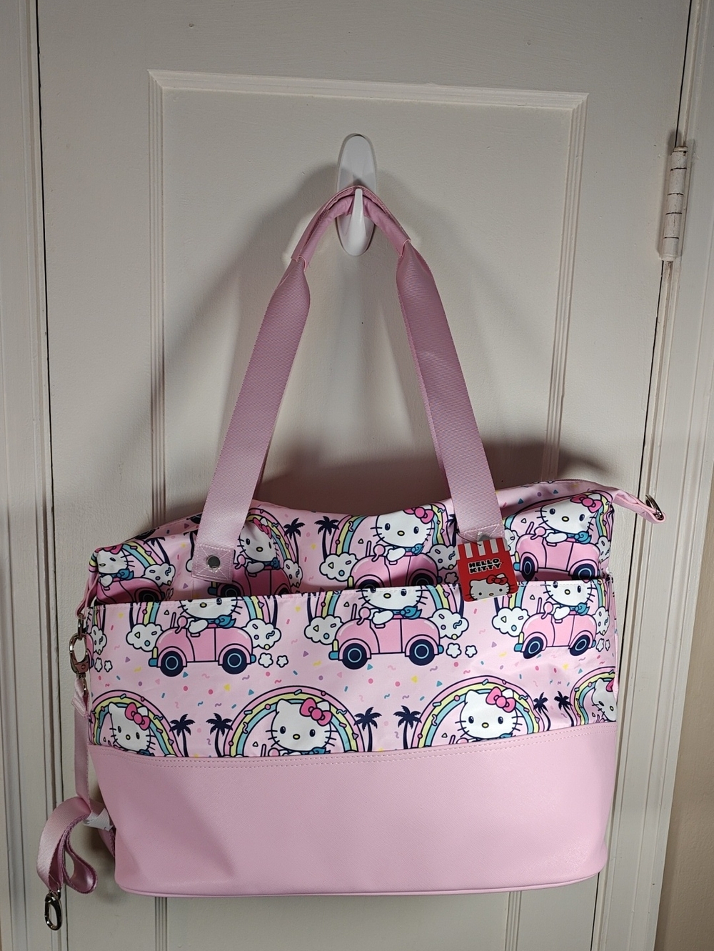 Hello Kitty Print Tote Bag Bioworld - Cute Pink Travel Handbag